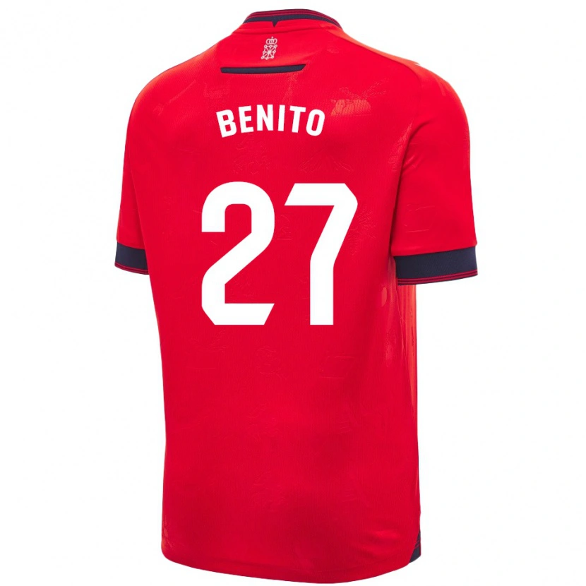 Danxen Män Iker Benito #27 Röd Vit Hemmatröja Matchtröjor 2024/25 Tröjor T-Tröja