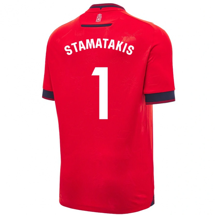 Danxen Män Dimitrios Stamatakis #1 Röd Vit Hemmatröja Matchtröjor 2024/25 Tröjor T-Tröja