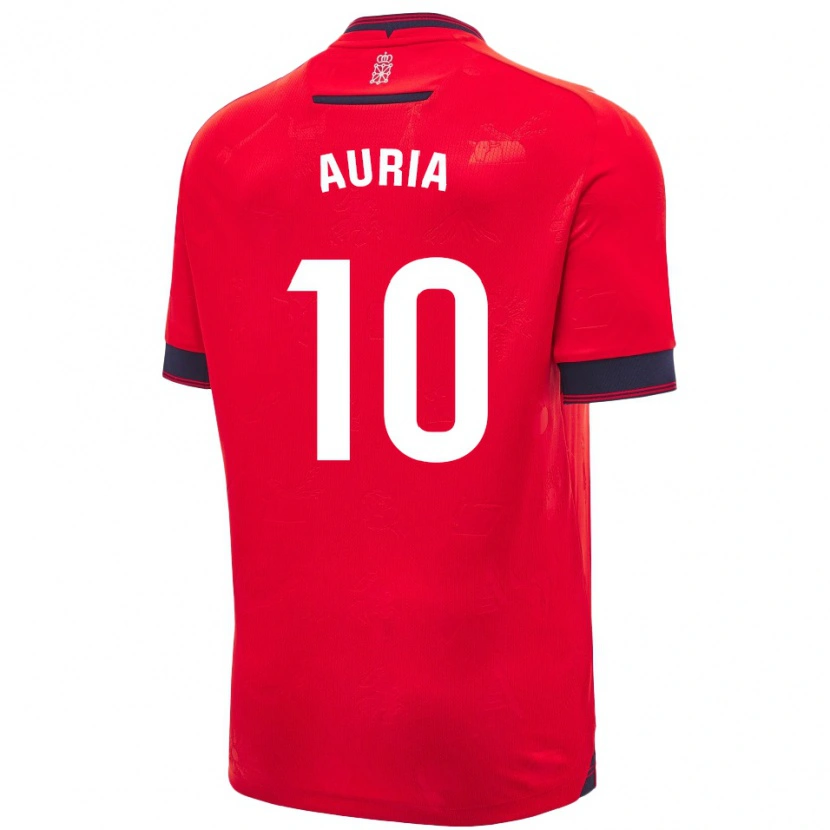 Danxen Män Miguel Auría #10 Röd Vit Hemmatröja Matchtröjor 2024/25 Tröjor T-Tröja