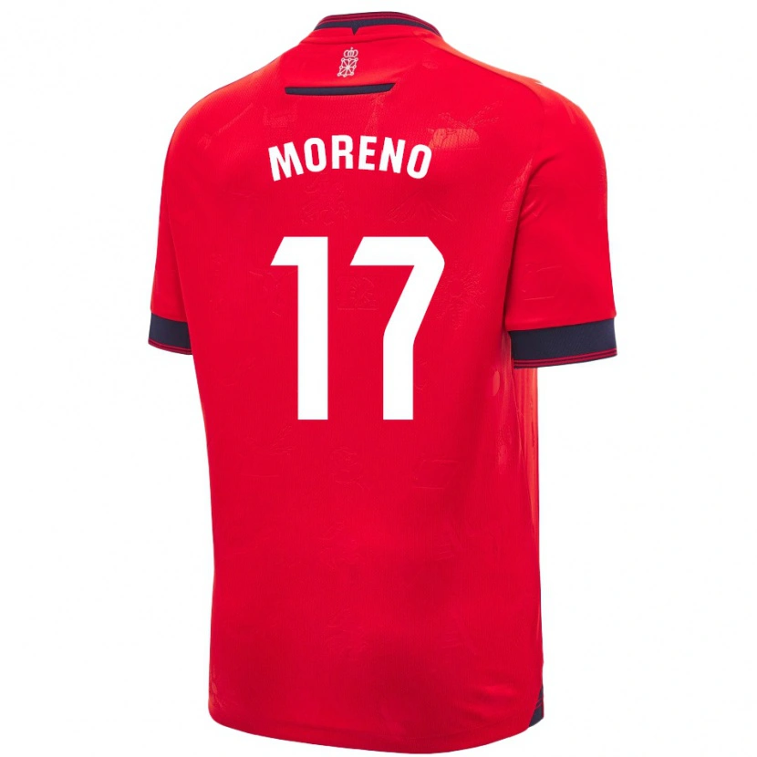Danxen Män Pablo Moreno #17 Röd Vit Hemmatröja Matchtröjor 2024/25 Tröjor T-Tröja