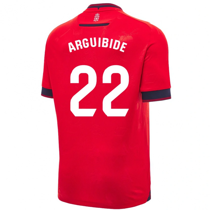 Danxen Män Iñigo Arguibide #22 Röd Vit Hemmatröja Matchtröjor 2024/25 Tröjor T-Tröja
