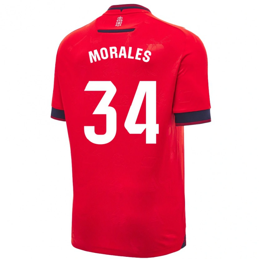Danxen Män Anai Morales #34 Röd Vit Hemmatröja Matchtröjor 2024/25 Tröjor T-Tröja