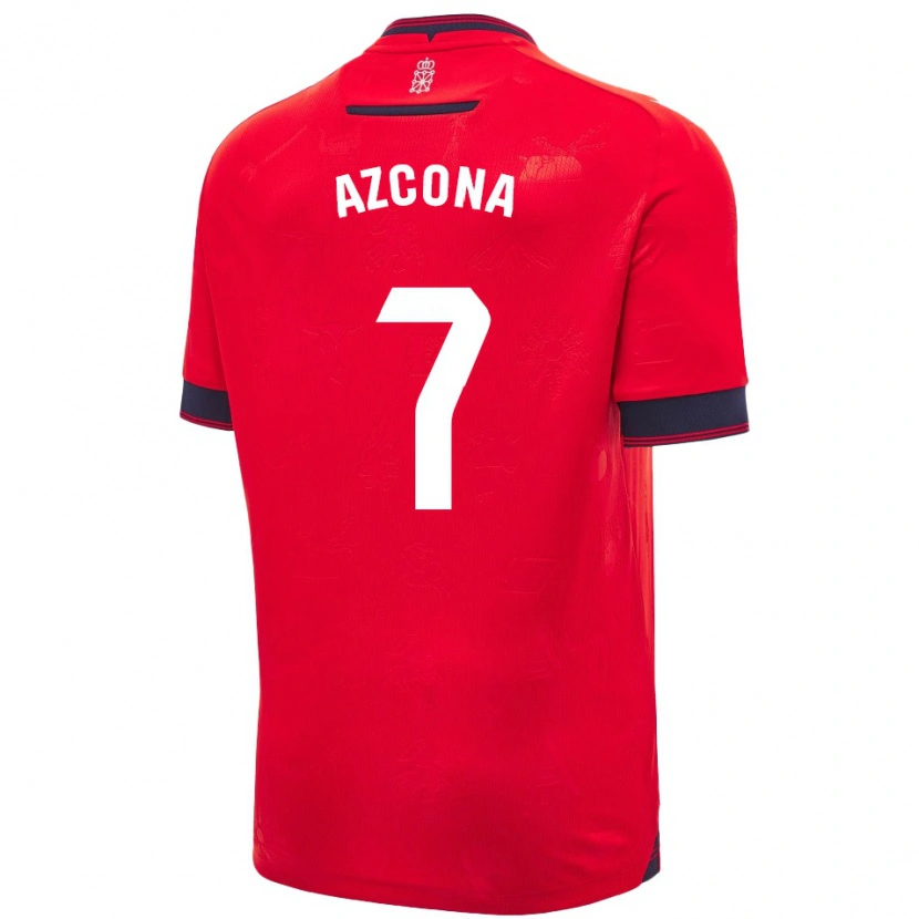 Danxen Män Rubén Azcona #7 Röd Vit Hemmatröja Matchtröjor 2024/25 Tröjor T-Tröja