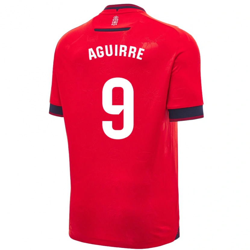 Danxen Män Jorge Aguirre #9 Röd Vit Hemmatröja Matchtröjor 2024/25 Tröjor T-Tröja