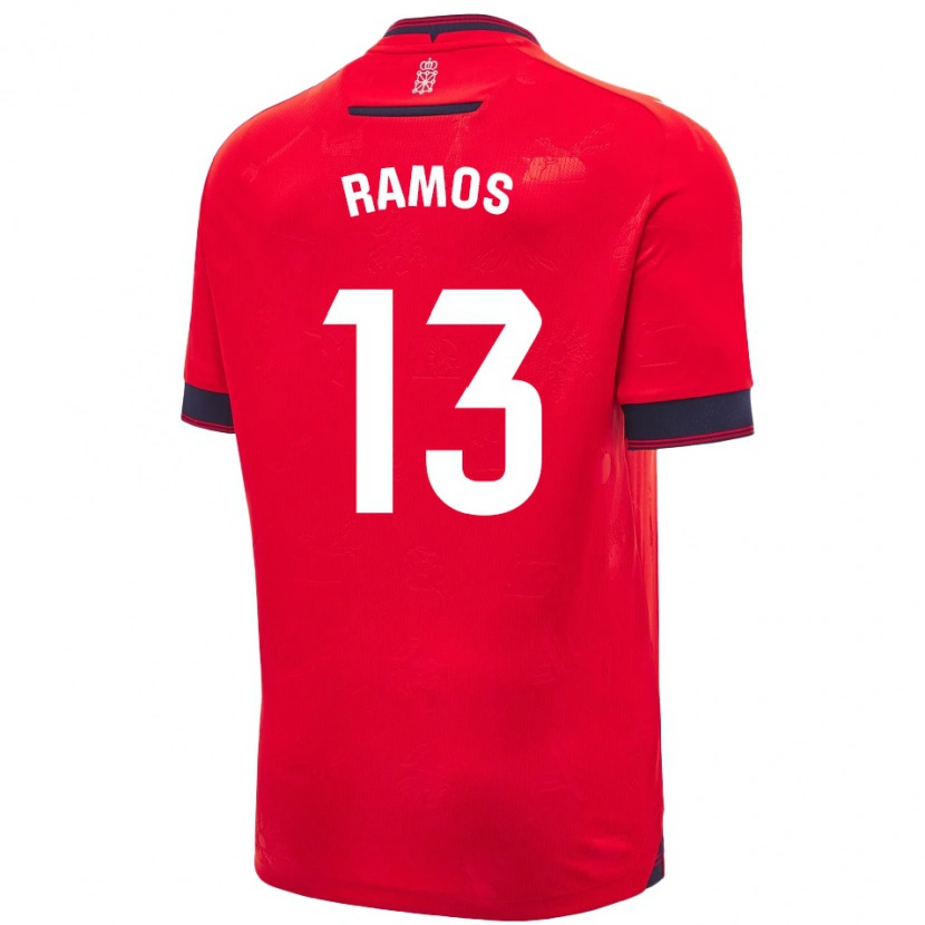 Danxen Män Darío Ramos #13 Röd Vit Hemmatröja Matchtröjor 2024/25 Tröjor T-Tröja