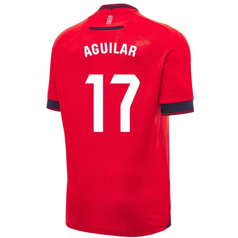 Danxen Män Eneko Aguilar #17 Röd Vit Hemmatröja Matchtröjor 2024/25 Tröjor T-Tröja
