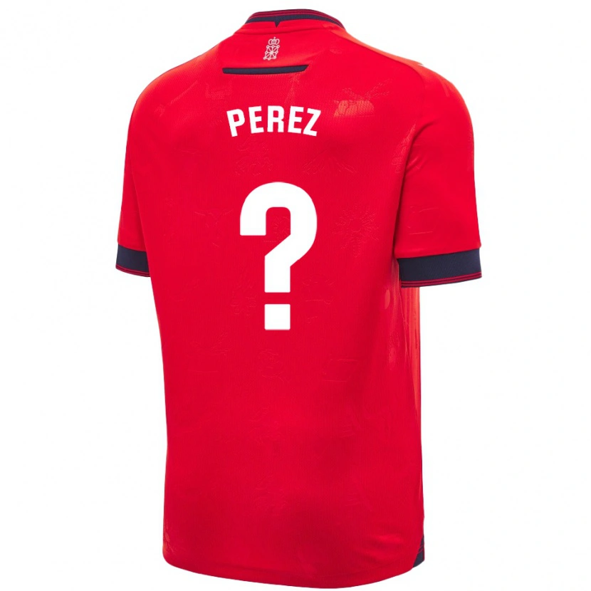 Danxen Män Bruno Pérez #0 Röd Vit Hemmatröja Matchtröjor 2024/25 Tröjor T-Tröja