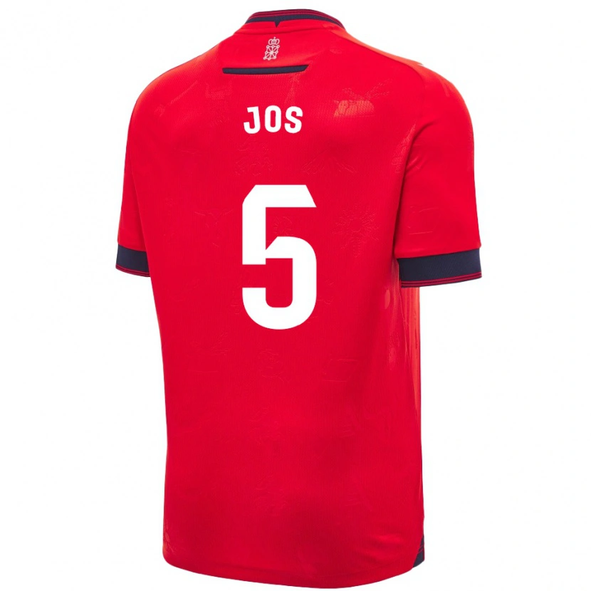 Danxen Män Josune Urdaniz Maurin #5 Röd Vit Hemmatröja Matchtröjor 2024/25 Tröjor T-Tröja