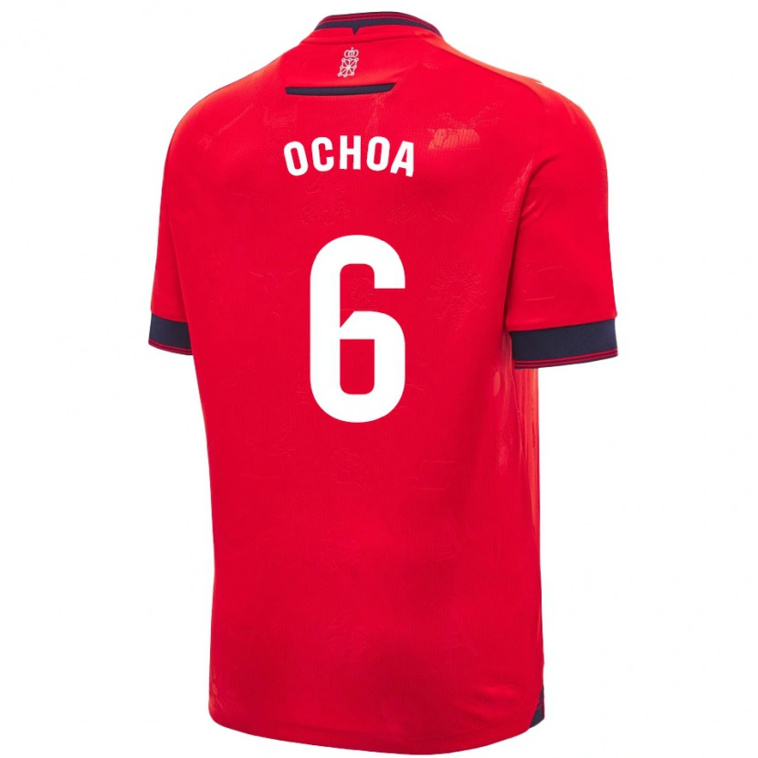 Danxen Män Celia Ochoa Ibañez #6 Röd Vit Hemmatröja Matchtröjor 2024/25 Tröjor T-Tröja