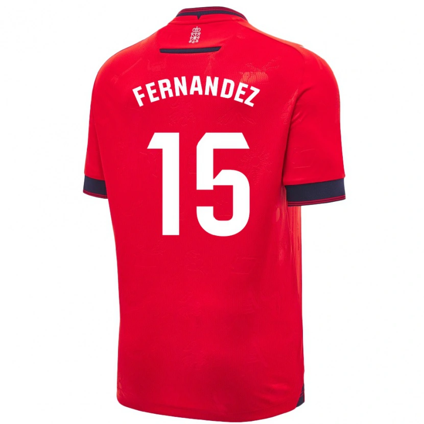Danxen Män Leyre Fernández Sánchez #15 Röd Vit Hemmatröja Matchtröjor 2024/25 Tröjor T-Tröja