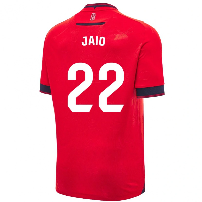 Danxen Män Jaione Larraiotz Senosiain #22 Röd Vit Hemmatröja Matchtröjor 2024/25 Tröjor T-Tröja