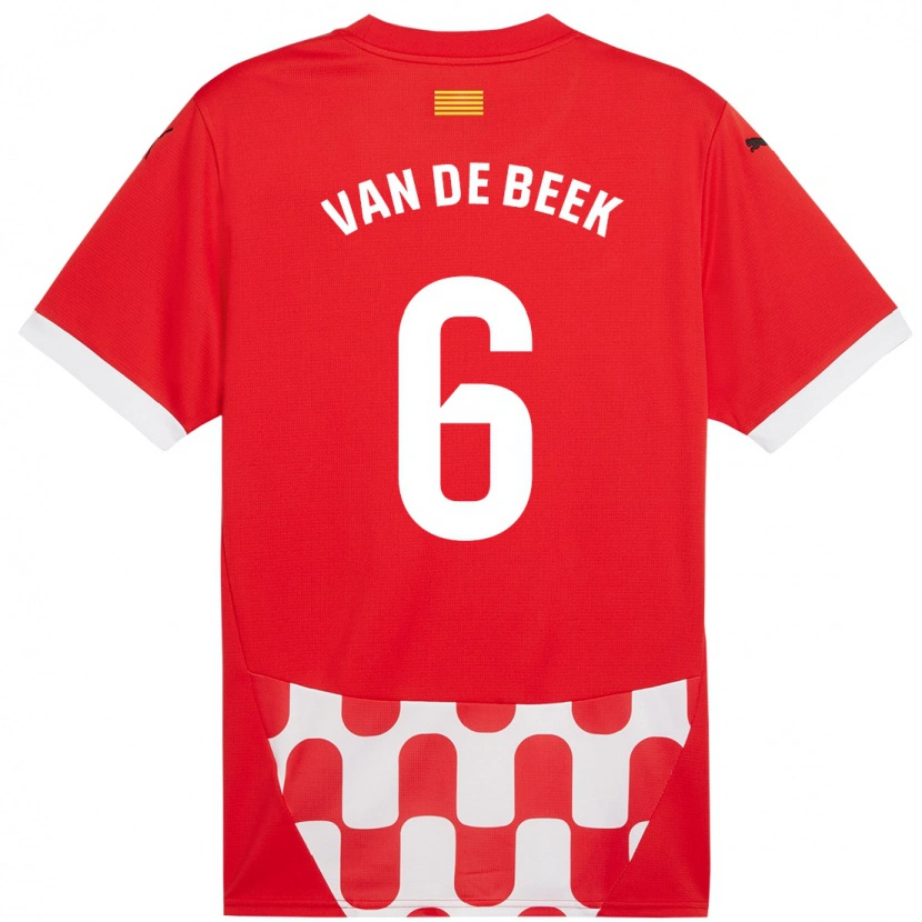 Danxen Män Donny Van De Beek #6 Röd Vit Hemmatröja Matchtröjor 2024/25 Tröjor T-Tröja