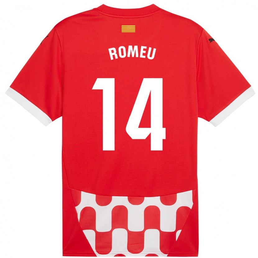 Danxen Män Oriol Romeu #14 Röd Vit Hemmatröja Matchtröjor 2024/25 Tröjor T-Tröja