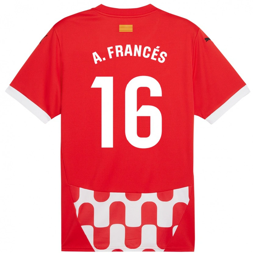 Danxen Män Alejandro Francés #16 Röd Vit Hemmatröja Matchtröjor 2024/25 Tröjor T-Tröja