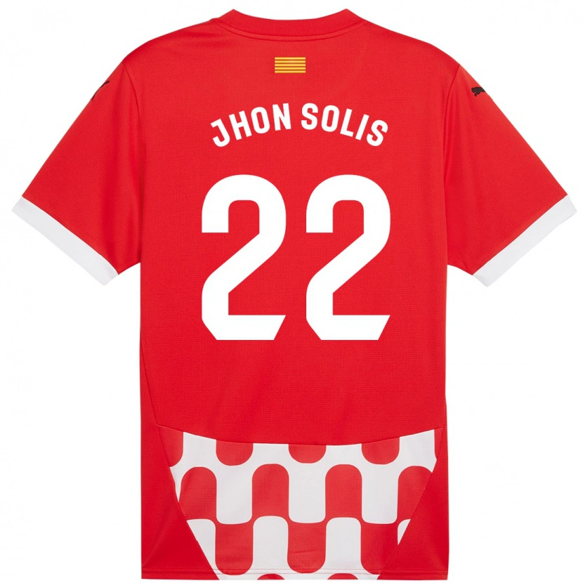 Danxen Män Jhon Solís #22 Röd Vit Hemmatröja Matchtröjor 2024/25 Tröjor T-Tröja