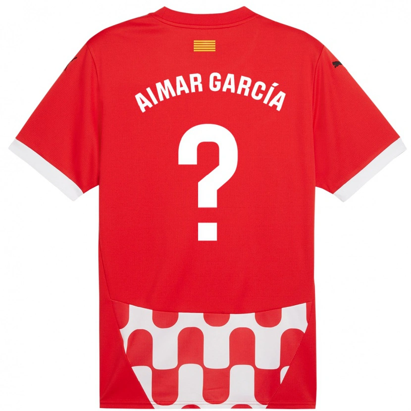 Danxen Män Aimar García #0 Röd Vit Hemmatröja Matchtröjor 2024/25 Tröjor T-Tröja