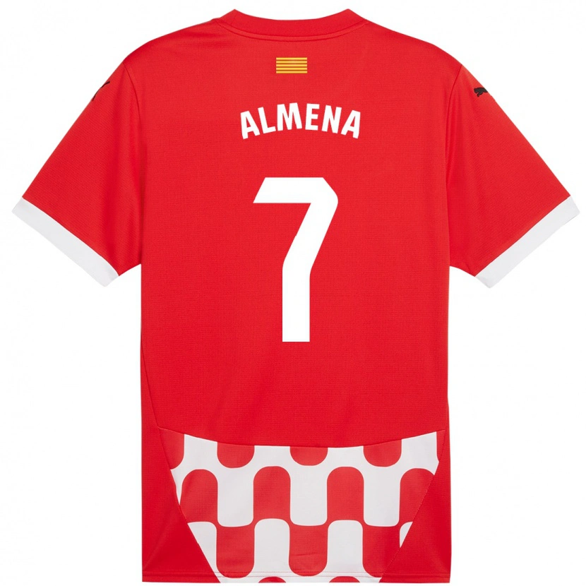 Danxen Män Iker Almena #7 Röd Vit Hemmatröja Matchtröjor 2024/25 Tröjor T-Tröja