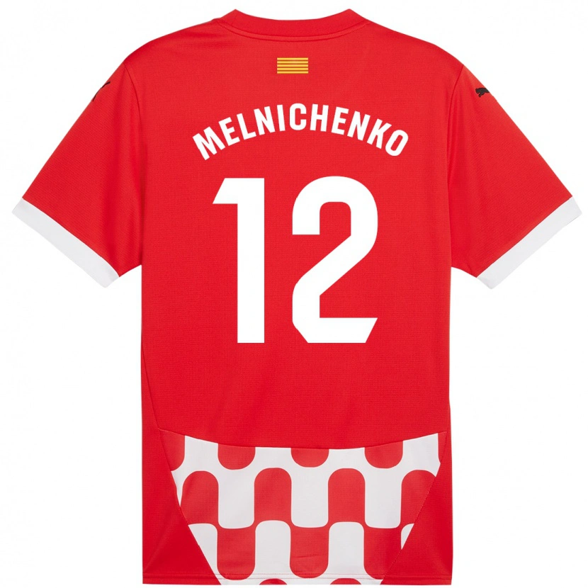 Danxen Män Dmytro Melnichenko #12 Röd Vit Hemmatröja Matchtröjor 2024/25 Tröjor T-Tröja