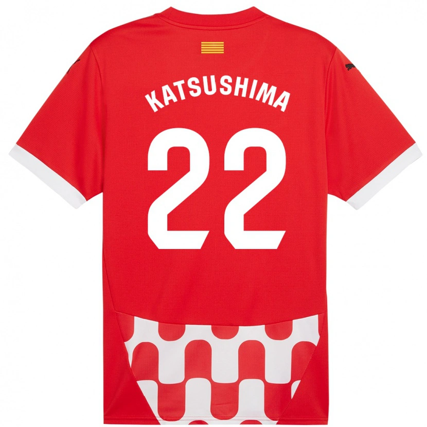 Danxen Män Shinnosuke Katsushima #22 Röd Vit Hemmatröja Matchtröjor 2024/25 Tröjor T-Tröja