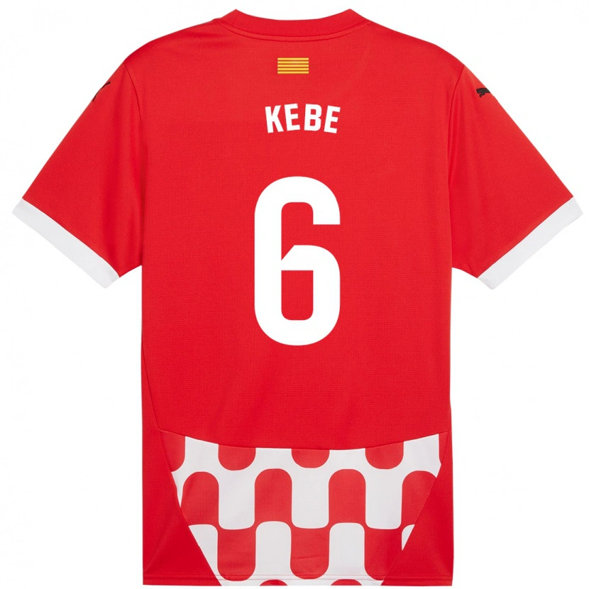 Danxen Män Ibrahima Kébé #6 Röd Vit Hemmatröja Matchtröjor 2024/25 Tröjor T-Tröja