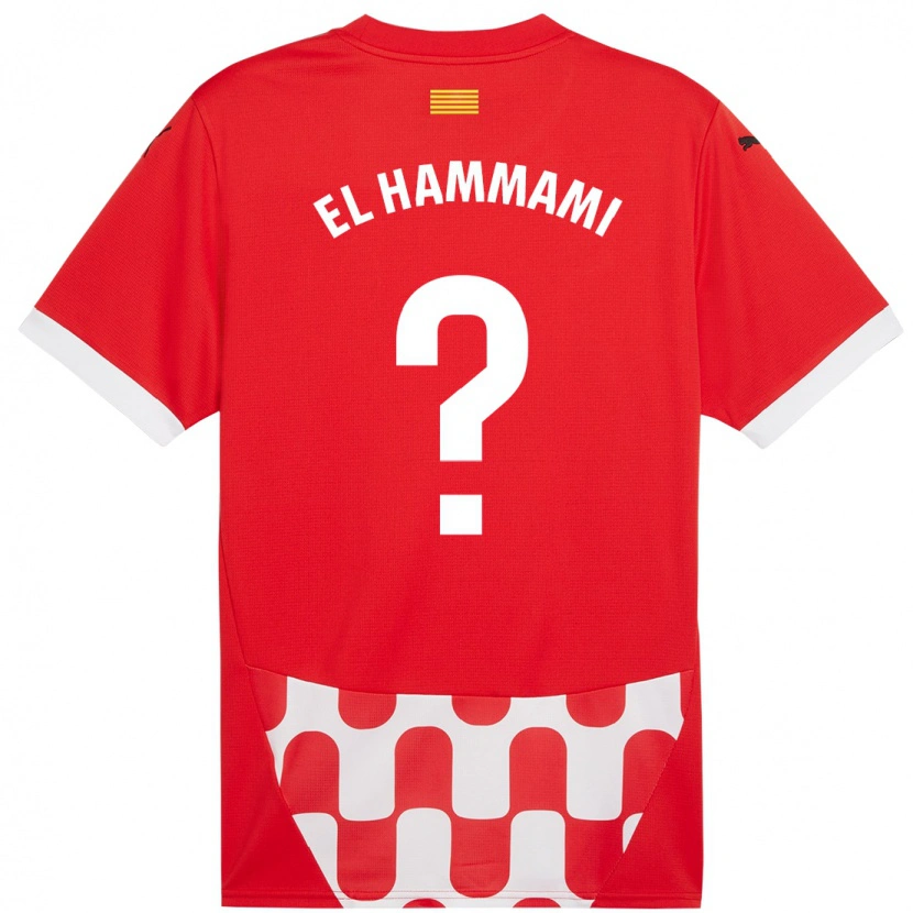 Danxen Män Ayoub El Hammami #0 Röd Vit Hemmatröja Matchtröjor 2024/25 Tröjor T-Tröja