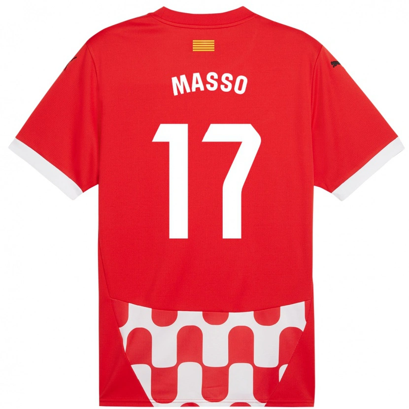 Danxen Män Ainoa Massó #17 Röd Vit Hemmatröja Matchtröjor 2024/25 Tröjor T-Tröja