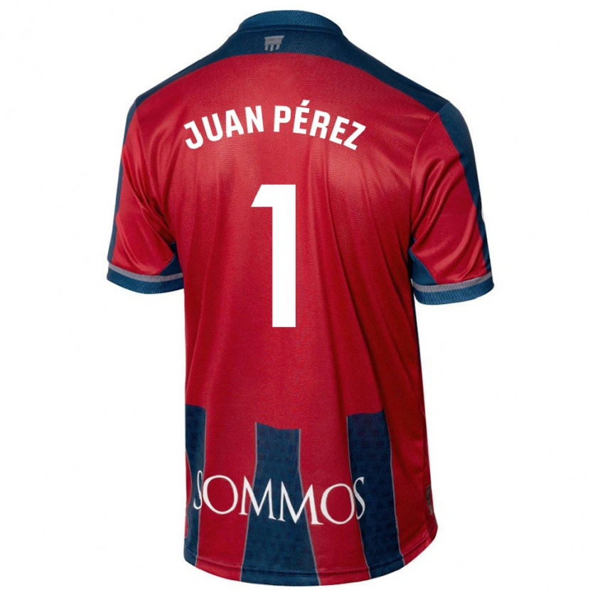 Danxen Män Juan Pérez #1 Röd Blå Hemmatröja Matchtröjor 2024/25 Tröjor T-Tröja