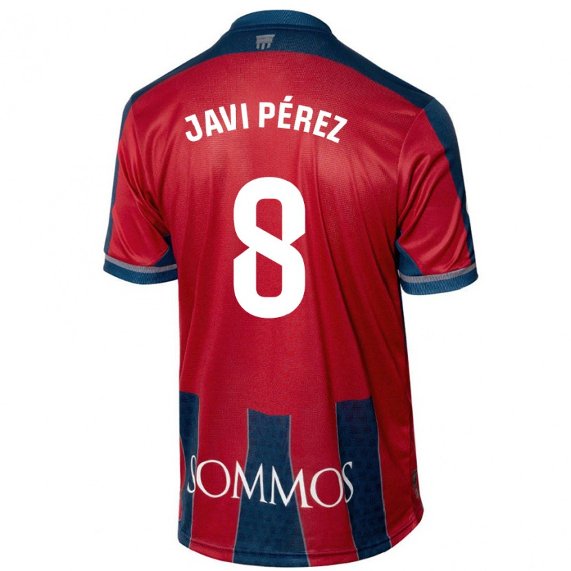 Danxen Män Javi Pérez #8 Röd Blå Hemmatröja Matchtröjor 2024/25 Tröjor T-Tröja