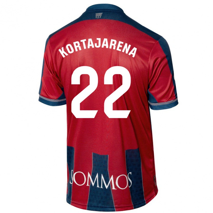 Danxen Män Iker Kortajarena #22 Röd Blå Hemmatröja Matchtröjor 2024/25 Tröjor T-Tröja