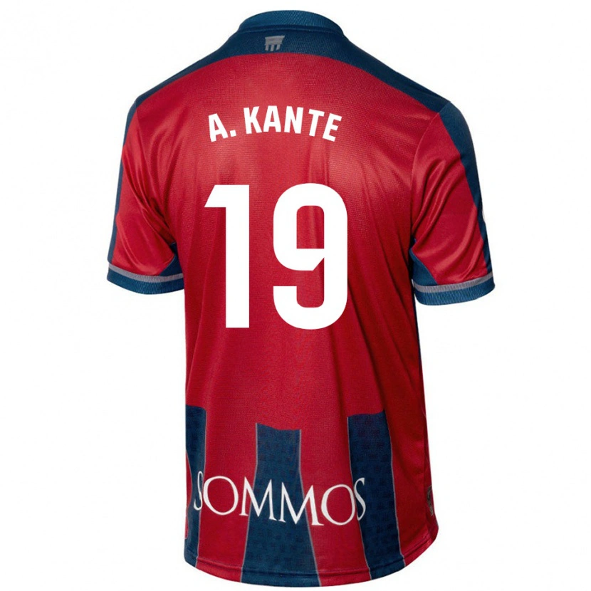 Danxen Män Abou Kanté #19 Röd Blå Hemmatröja Matchtröjor 2024/25 Tröjor T-Tröja