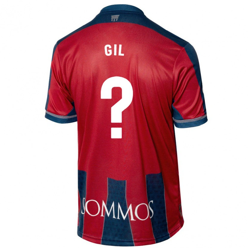 Danxen Män Iker Gil #0 Röd Blå Hemmatröja Matchtröjor 2024/25 Tröjor T-Tröja