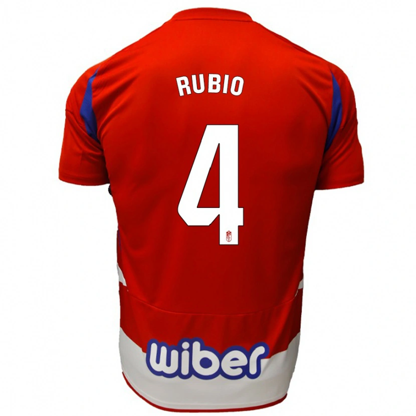 Danxen Män Miguel Rubio #4 Röd Vit Blå Hemmatröja Matchtröjor 2024/25 Tröjor T-Tröja