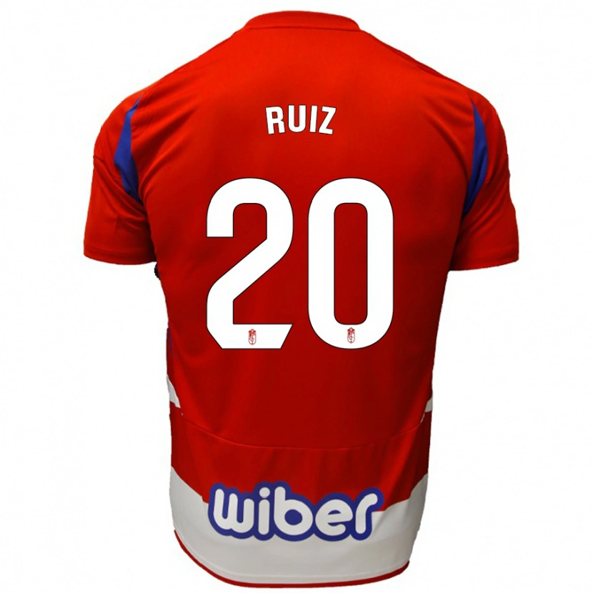 Danxen Män Sergio Ruiz #20 Röd Vit Blå Hemmatröja Matchtröjor 2024/25 Tröjor T-Tröja
