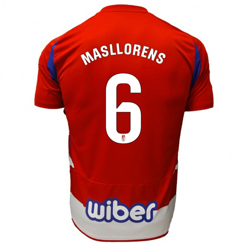 Danxen Män José Masllorens #6 Röd Vit Blå Hemmatröja Matchtröjor 2024/25 Tröjor T-Tröja