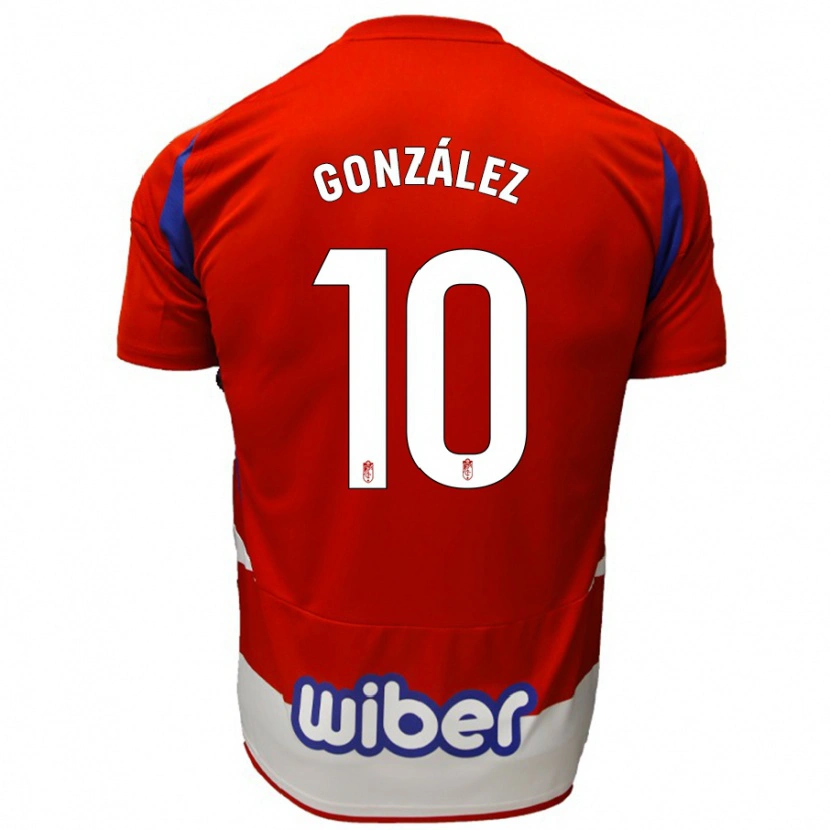 Danxen Män Mario González #10 Röd Vit Blå Hemmatröja Matchtröjor 2024/25 Tröjor T-Tröja