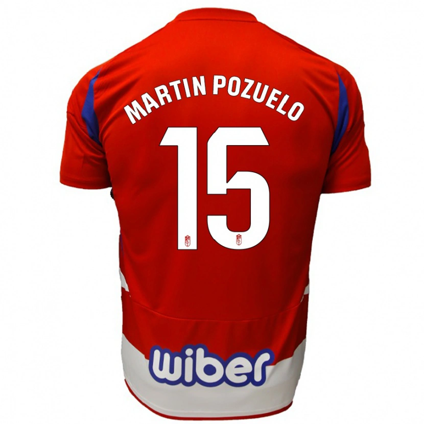 Danxen Män Esther Martín-Pozuelo #15 Röd Vit Blå Hemmatröja Matchtröjor 2024/25 Tröjor T-Tröja