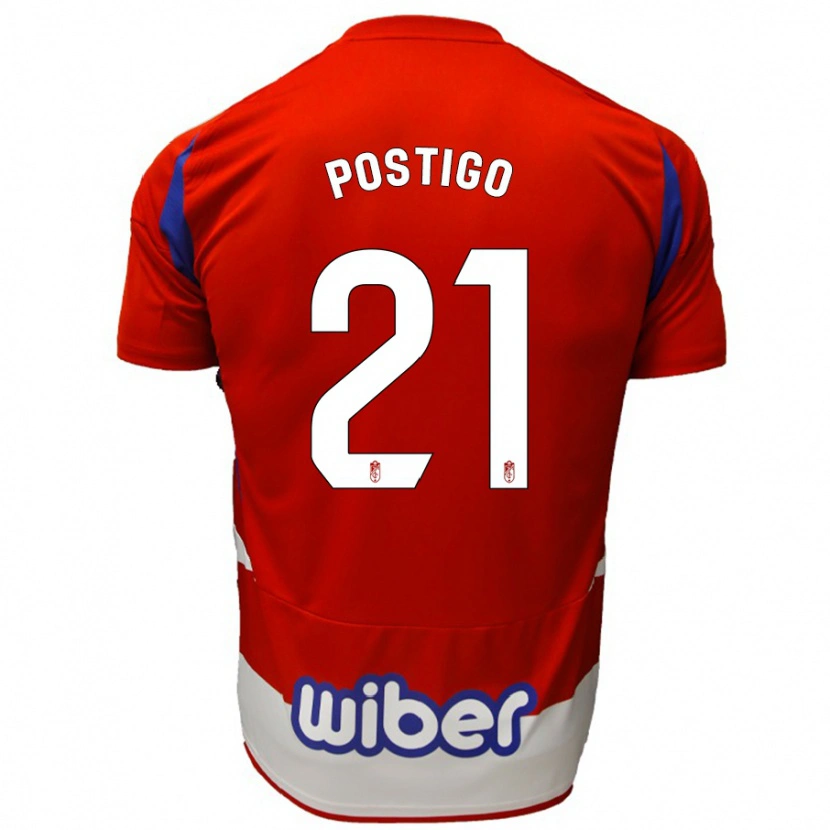 Danxen Män Postigo #21 Röd Vit Blå Hemmatröja Matchtröjor 2024/25 Tröjor T-Tröja