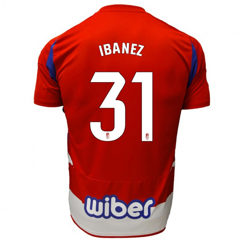 Danxen Män Alba Ibáñez #31 Röd Vit Blå Hemmatröja Matchtröjor 2024/25 Tröjor T-Tröja