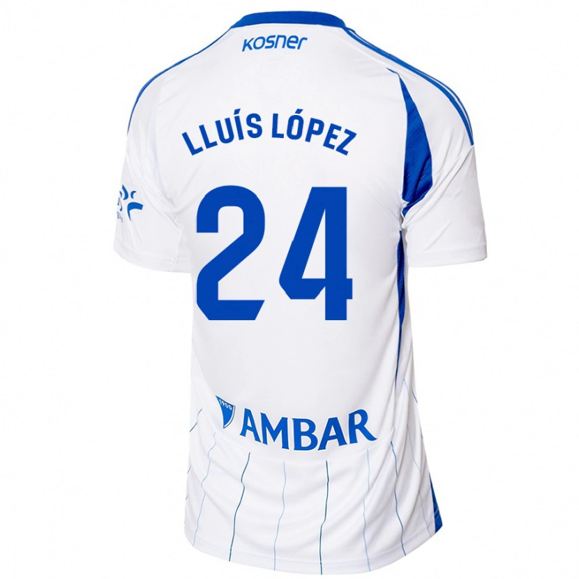 Danxen Män Lluís López #24 Röd Vit Hemmatröja Matchtröjor 2024/25 Tröjor T-Tröja