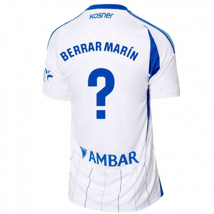 Danxen Män Sergio Berrar Marín #0 Röd Vit Hemmatröja Matchtröjor 2024/25 Tröjor T-Tröja