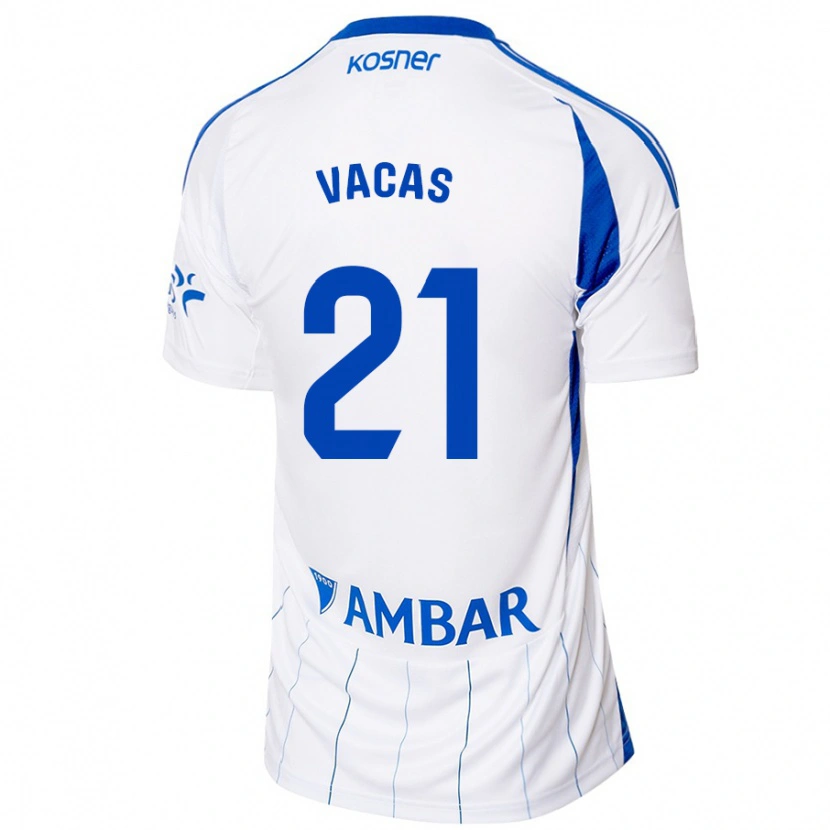 Danxen Män Óscar Vacas #21 Röd Vit Hemmatröja Matchtröjor 2024/25 Tröjor T-Tröja