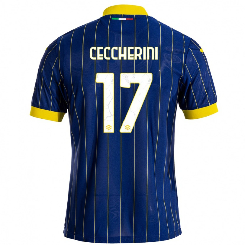 Danxen Män Federico Ceccherini #17 Blågul Hemmatröja Matchtröjor 2024/25 Tröjor T-Tröja