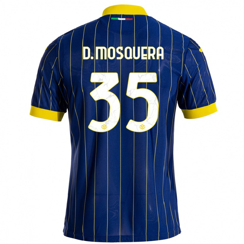 Danxen Män Daniel Mosquera #35 Blågul Hemmatröja Matchtröjor 2024/25 Tröjor T-Tröja