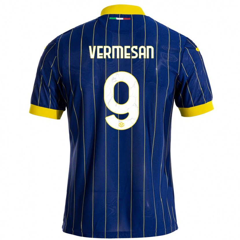 Danxen Män Ioan Vermeșan #9 Blågul Hemmatröja Matchtröjor 2024/25 Tröjor T-Tröja