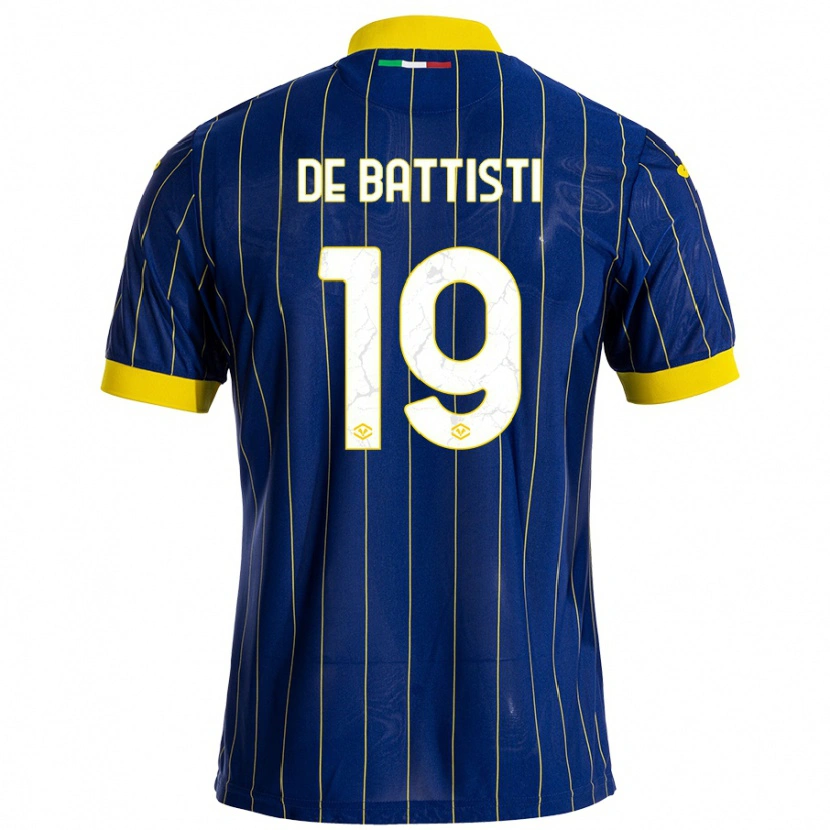 Danxen Män Davide De Battisti #19 Blågul Hemmatröja Matchtröjor 2024/25 Tröjor T-Tröja