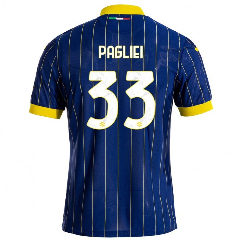 Danxen Män Matteo Pagliei #33 Blågul Hemmatröja Matchtröjor 2024/25 Tröjor T-Tröja