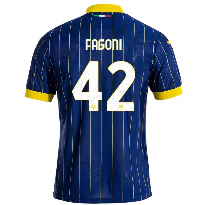 Danxen Män Marco Fagoni #42 Blågul Hemmatröja Matchtröjor 2024/25 Tröjor T-Tröja