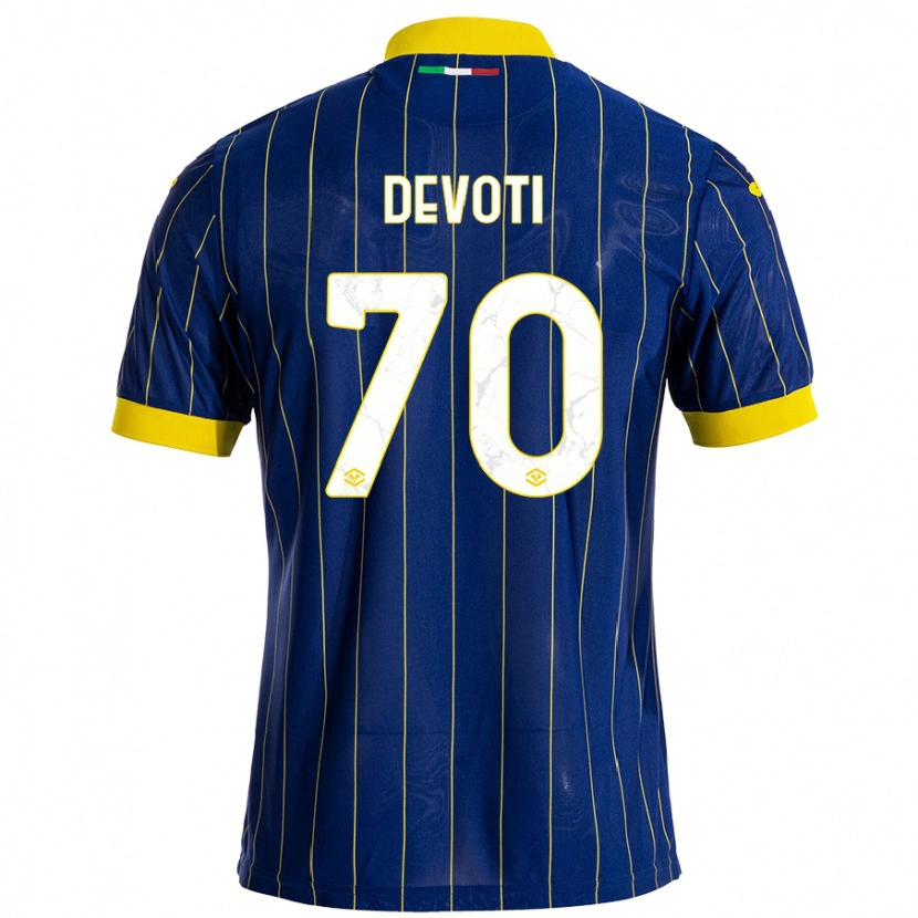 Danxen Män Andrea Devoti #70 Blågul Hemmatröja Matchtröjor 2024/25 Tröjor T-Tröja