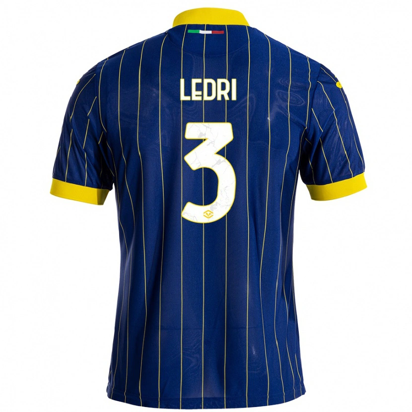Danxen Män Michela Ledri #3 Blågul Hemmatröja Matchtröjor 2024/25 Tröjor T-Tröja