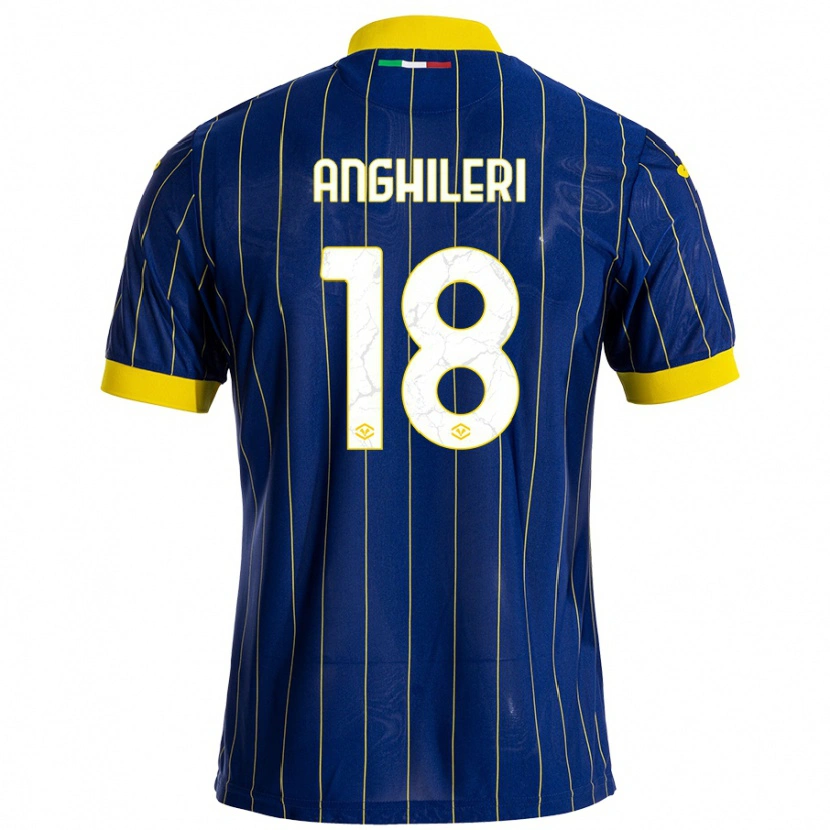Danxen Män Federica Anghileri #18 Blågul Hemmatröja Matchtröjor 2024/25 Tröjor T-Tröja